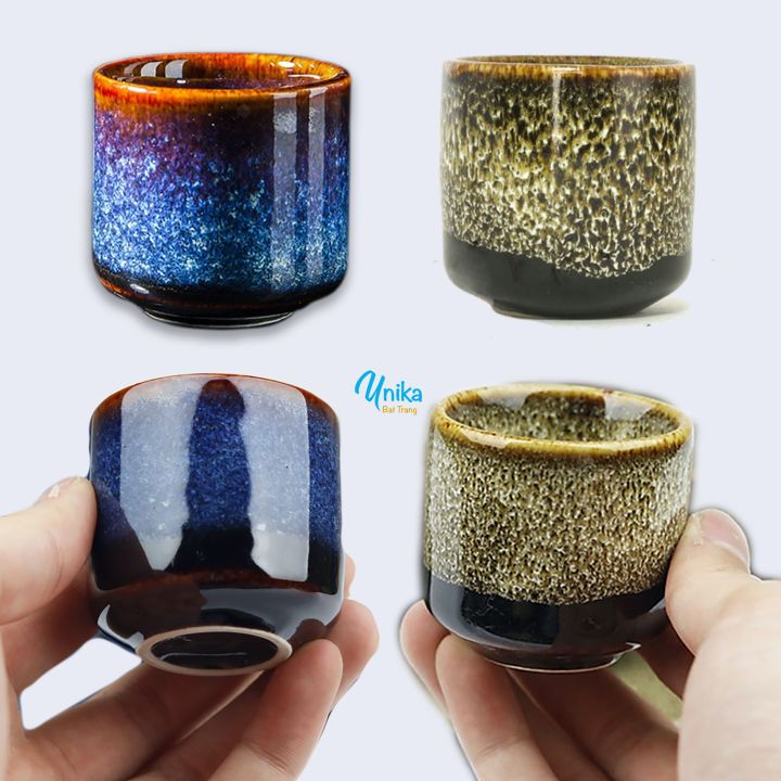 Cốc Sake Men Cánh Gián Hoả Biến 4x7cm - Gốm Sứ Cao Cấp Bát Tràng