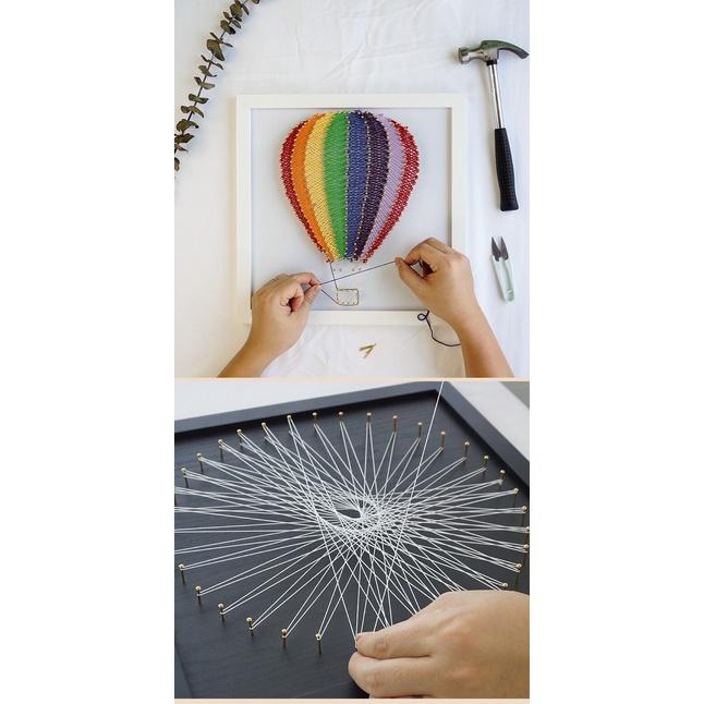 Tranh Chỉ Đinh Tranh Dây - Hoa cầu vồng 40 x 40 cm