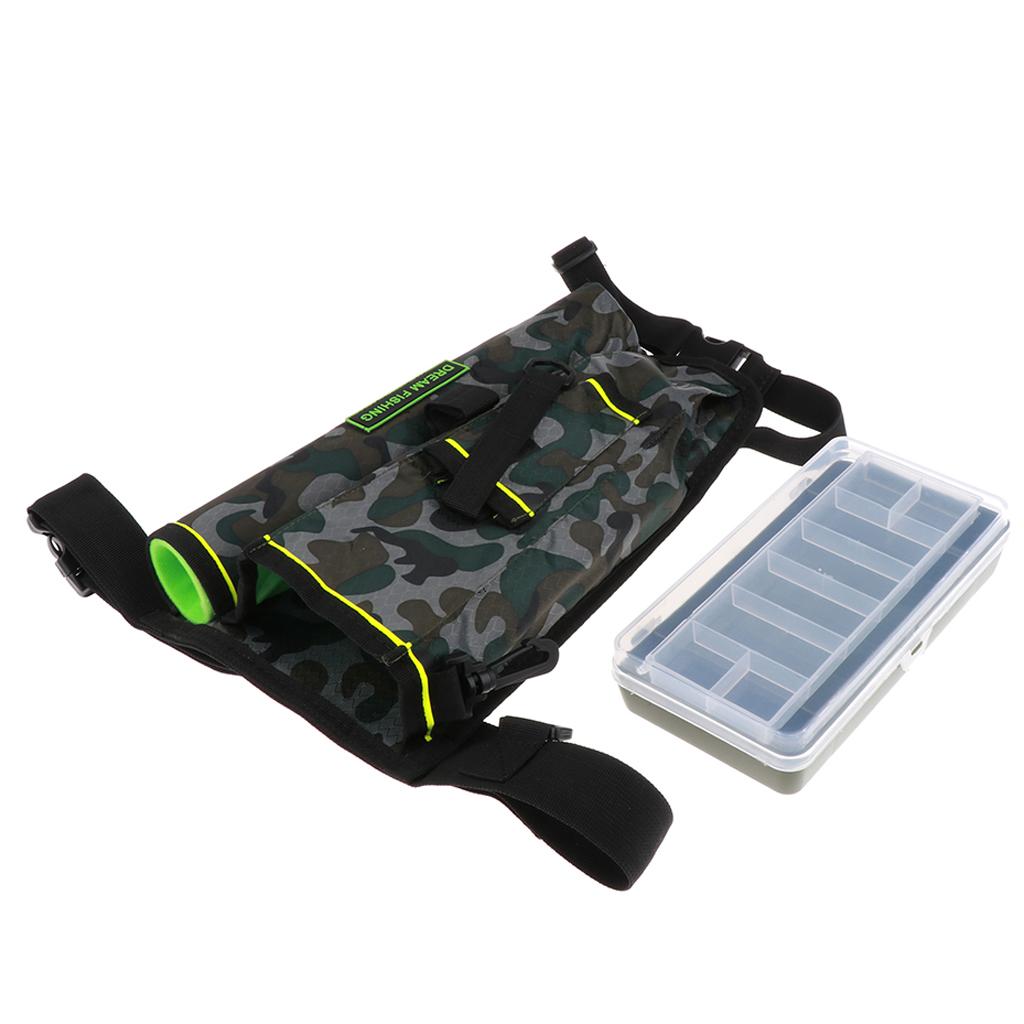 Outdoor Fishing Rod Tools Storage Case Waist Leg Bag With Fishing Tackle Box