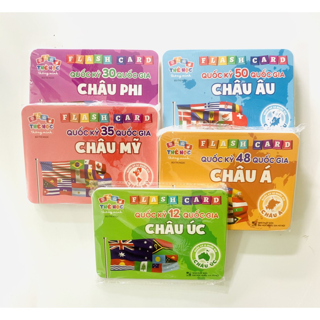 Bộ thẻ học thông minh song ngữ Quốc kỳ các nước - Flash Card Cờ các nước - Tặng kèm bộ thẻ chữ cái và chữ ghép