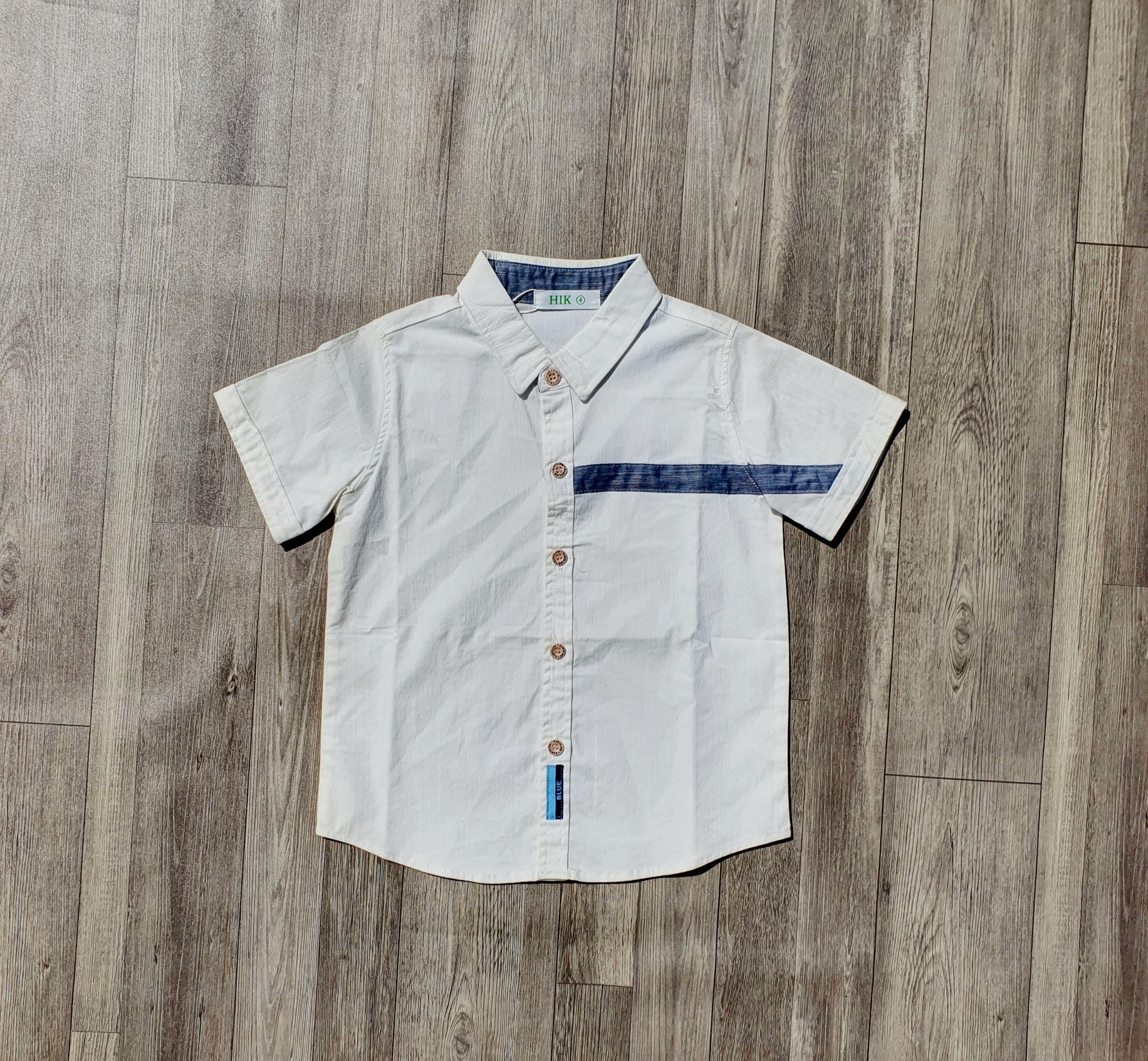 Áo sơ mi trắng cho bé trai phong cách Hàn Quốc size 14-20kg chất cotton mềm mát