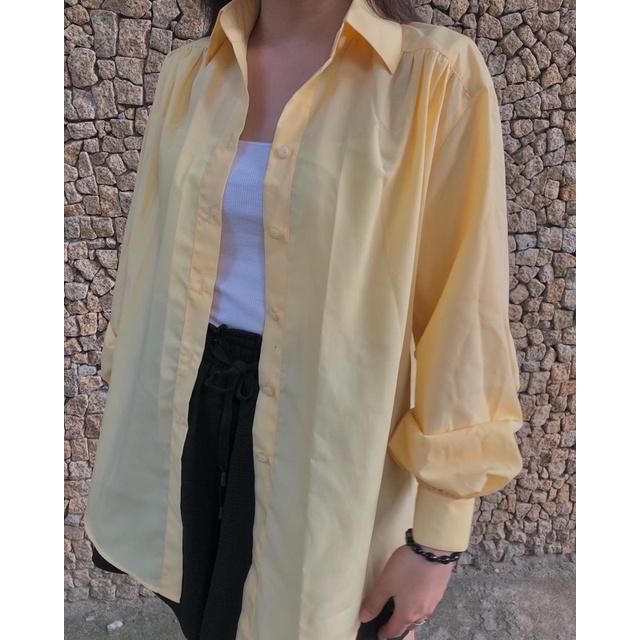 OLALASTUDIO Áo sơmi trắng kate silk Carlo Shirt