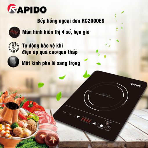 Bếp Hồng Ngoại Đơn Rapido RC2000ES (2000W) - Hàng Chính Hãng