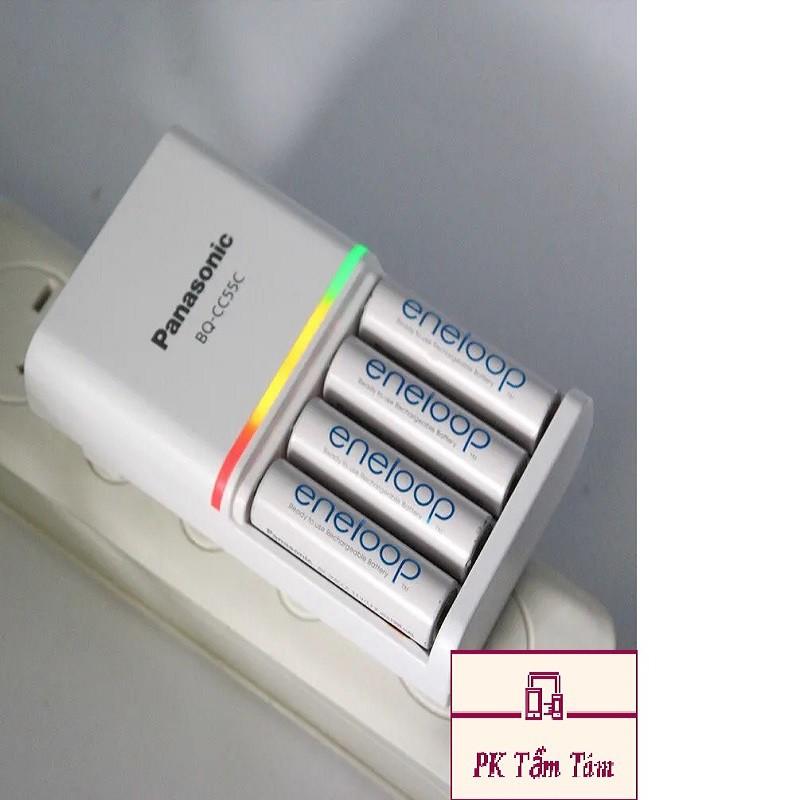 Bộ sạc nhanh thông minh Panasonic CC55C Smart & Quick Charger + 4 pin AA Eneloop 1900mAh