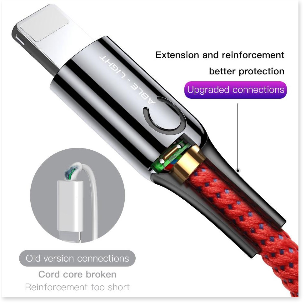 Cáp Sạc Thông Minh Tự Ngắt Khi Sạc Đầy Pin Cho Điện Thoại, Máy Tính Bảng - Hàng Chính Hãng Baseus