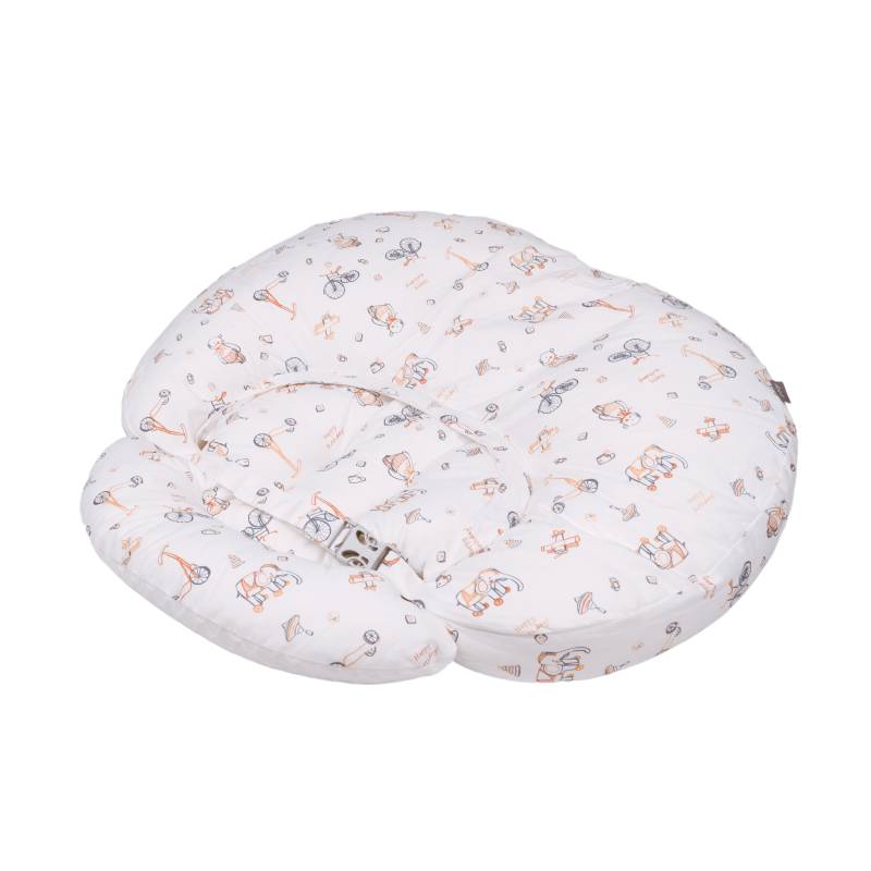 Gối cho bé bú đa năng chống trào ngược 2in1 Aibedo họa tiết Teddy Bear