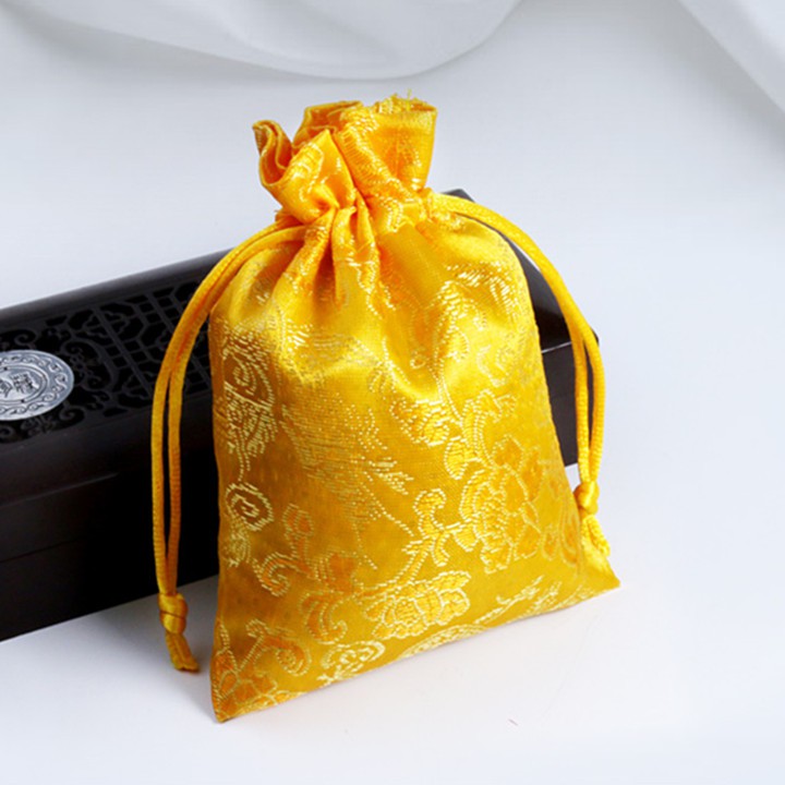 Bộ 2 túi gấm rông phượng với 2 màu đỏ vàng bắt mắt, thích hợp để đựng trang sức, đồng xu - PCCB MINGT