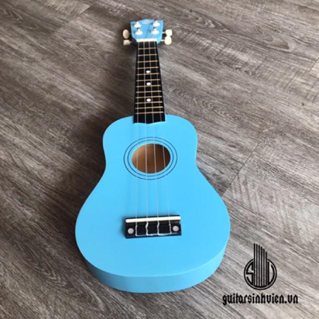 Đàn ukulele soprano gỗ Size 21 xanh dương - Tặng 5 phụ kiện - Đàn loại 1 chuyên tập chơi