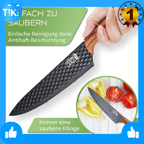 Bộ dao nhà bếp 5 món LEBENLANG của Đức làm từ thép không gỉ, hộp đựng sang trọng gồm 3 dao, 1 kéo, 1 gọt vỏ rau củ chống gỉ sét, chống ăn mòn, chống dính, tay cầm chống trơn trượt