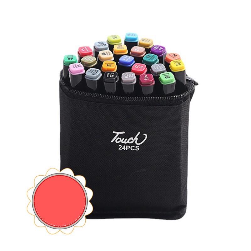 Bút lông màu marker 48 màu kèm túi vải 2 đầu linh hoạt to nhỏ có tiện lợi, mực ra đều,bút màu marker 48