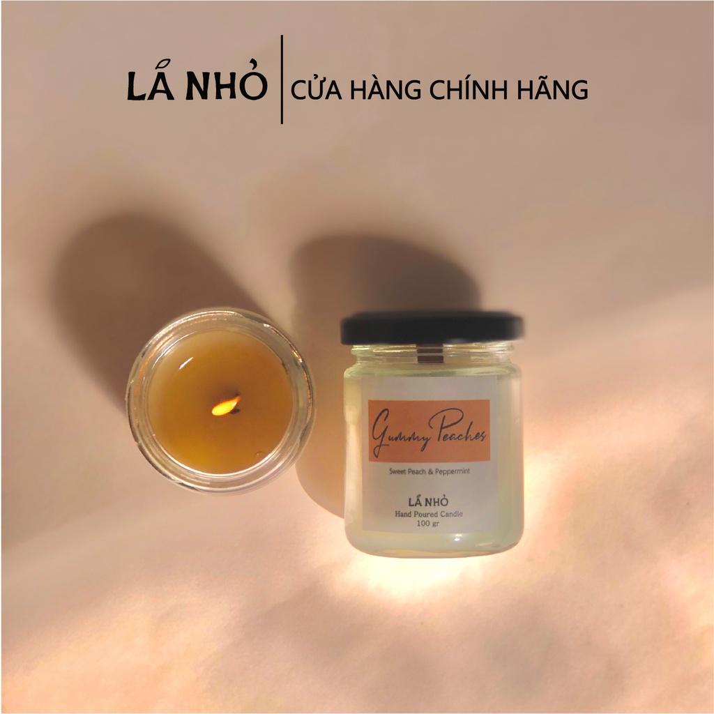 Nến Thơm LÁ NHỎ - Gummy Peaches (Đào Ngọt + Bạc Hà) - Ngọt Ngào - Tươi Mát - Năng Động