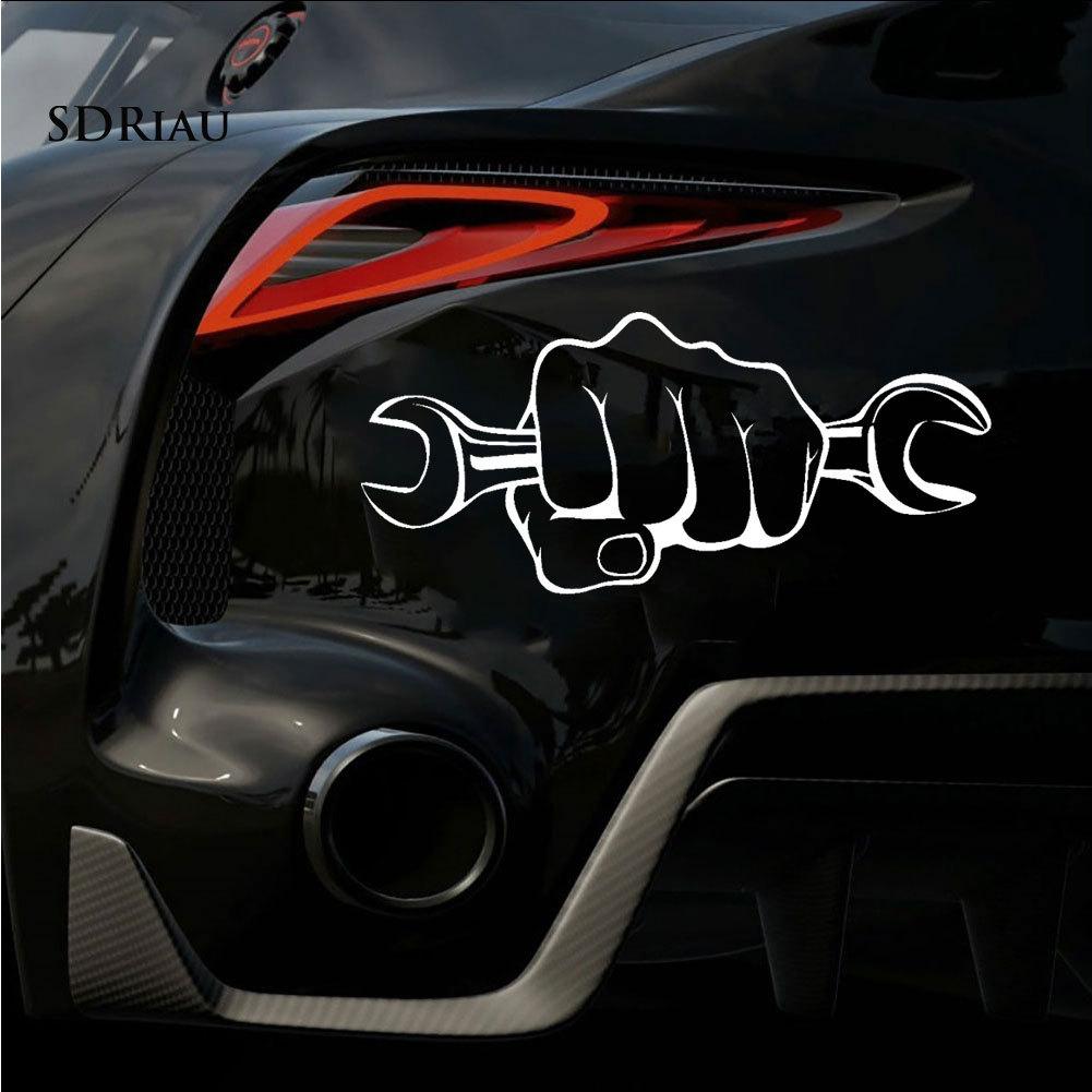 Decal Dán Trang Trí Xe Hơi / Mô Tô Hình Cờ Lê Độc Đáo