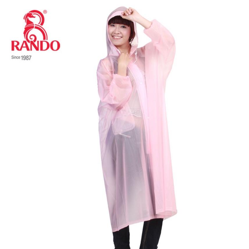Áo Mưa Dây Kéo Trong Bít sườn 1 Người, GIÁ SỈ, RANDO Chính Hãng, Nhựa Trong Màu Thời Trang Siêu Nhẹ Không Thấm Nước