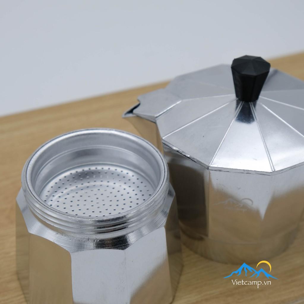 Bình đun cafe Espresso siêu tốc Moka Pot màu bạc 250ml