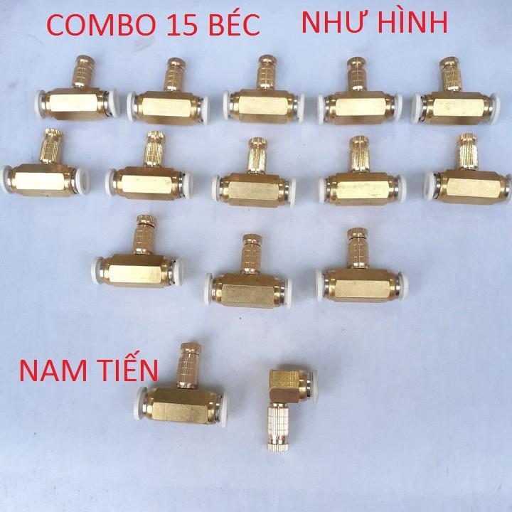 Combo 15 Bộ Béc Phun Sương Bằng Đồng - béc phun sương