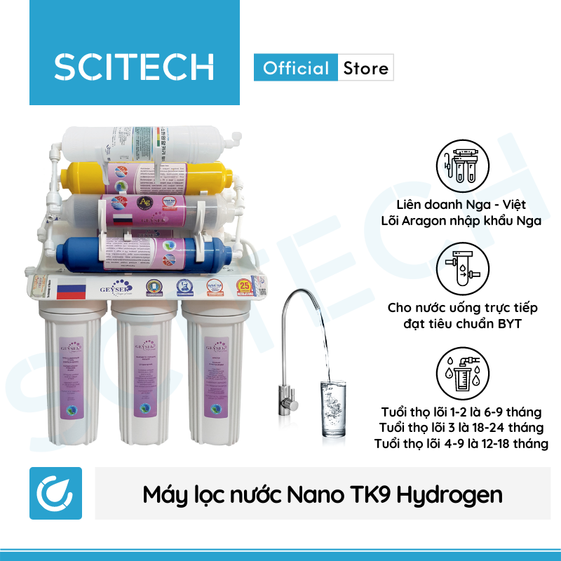 Máy lọc nước Nano TK9 Hydrogen by Scitech - Hàng chính hãng