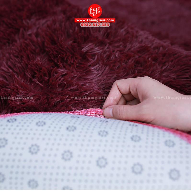 Thảm Lông Xù Màu Đỏ Rượu Vang | 100x160cm | Thảm Trang Trí Phòng Khách - Phòng Ngủ - Thảm Trải Sofa - Thảm Dành Cho Bé