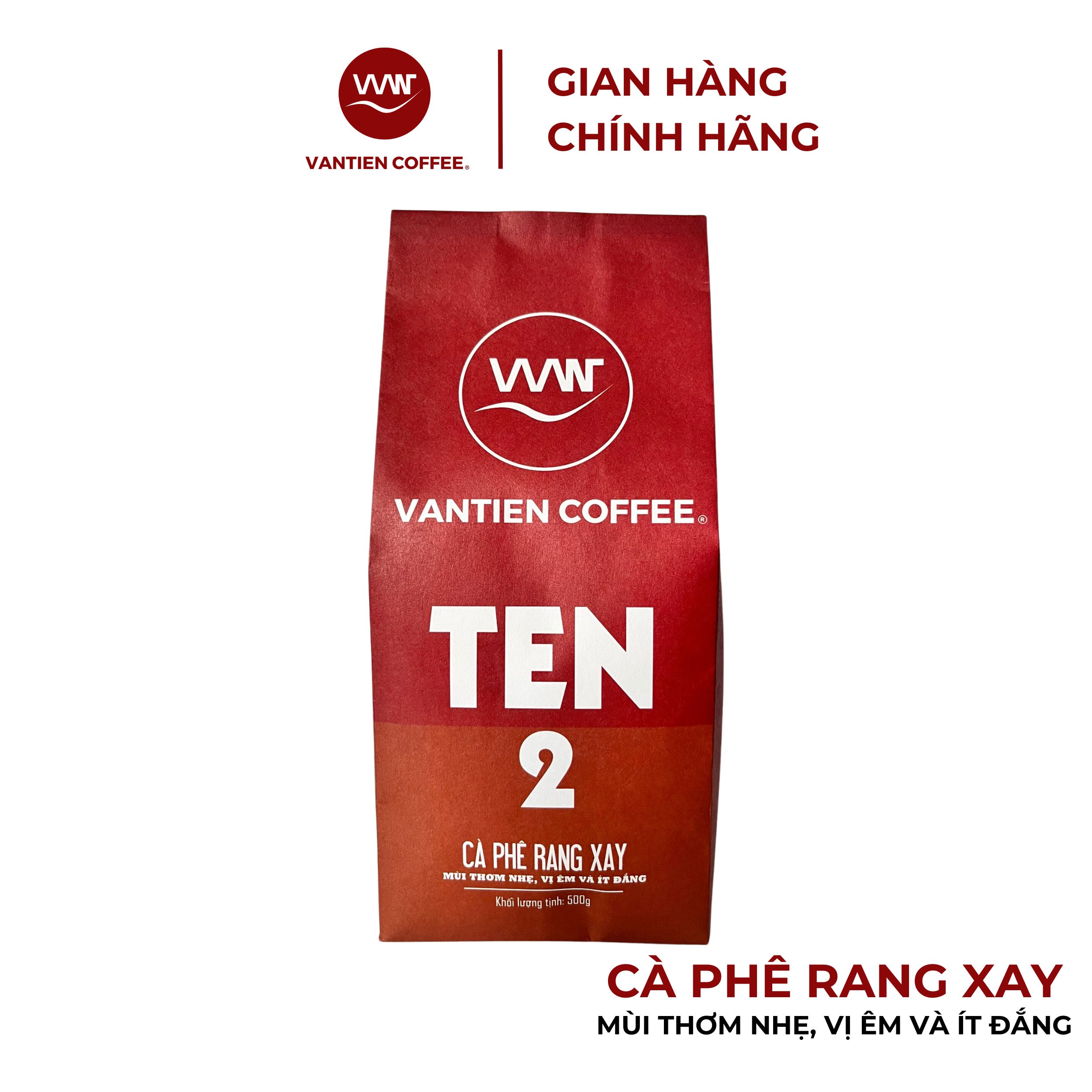 Combo 2 gói Cà phê rang xay Vantien Coffee Ten 2 mùi thơm nhẹ, vị êm và ít đắng 500g/gói