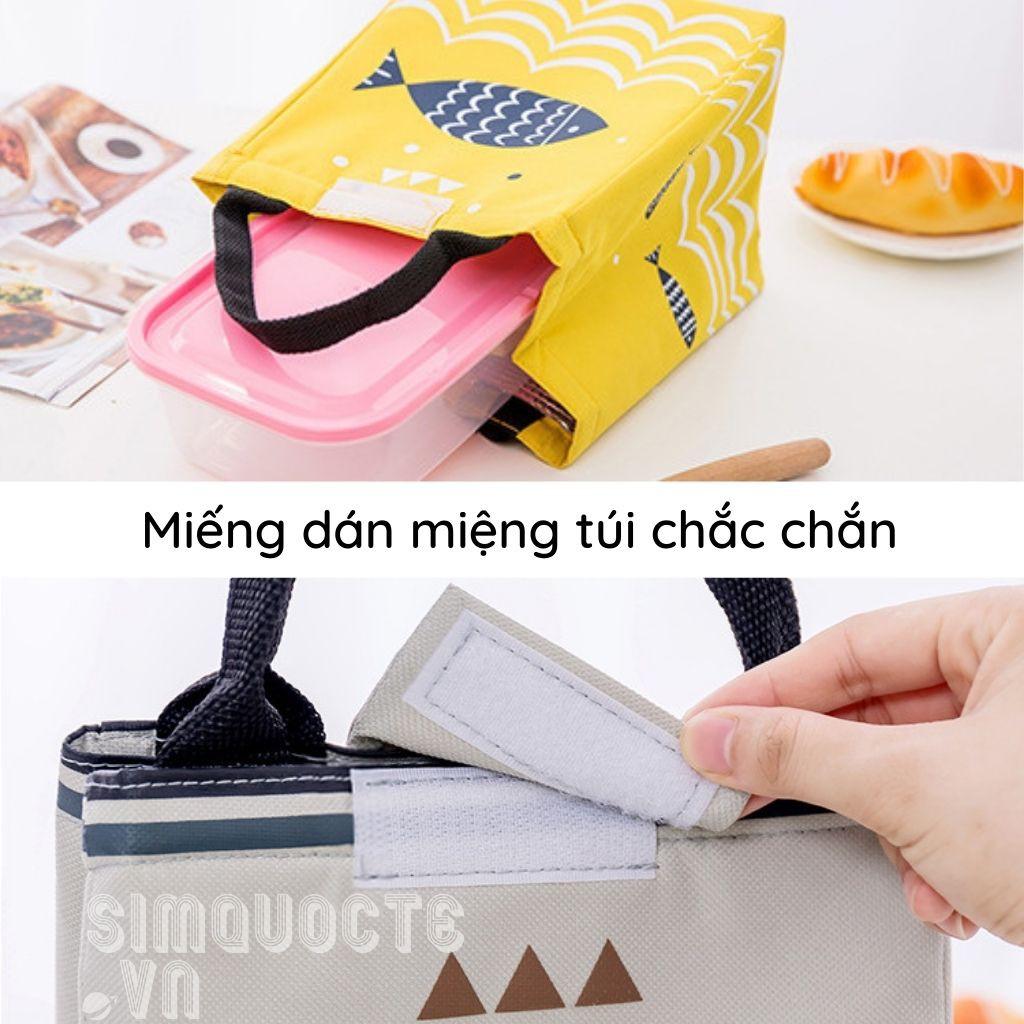 Túi đựng cơm giữ nhiệt miệng túi cao phong cách vintage TĐC03