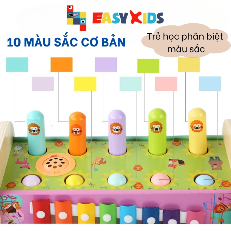 Đồ Chơi Đập Chuột Cho Bé Có Đàn Gõ Nhạc Hình Sư Tử, Đồ Chơi Giáo Dục Đa Năng Montessori