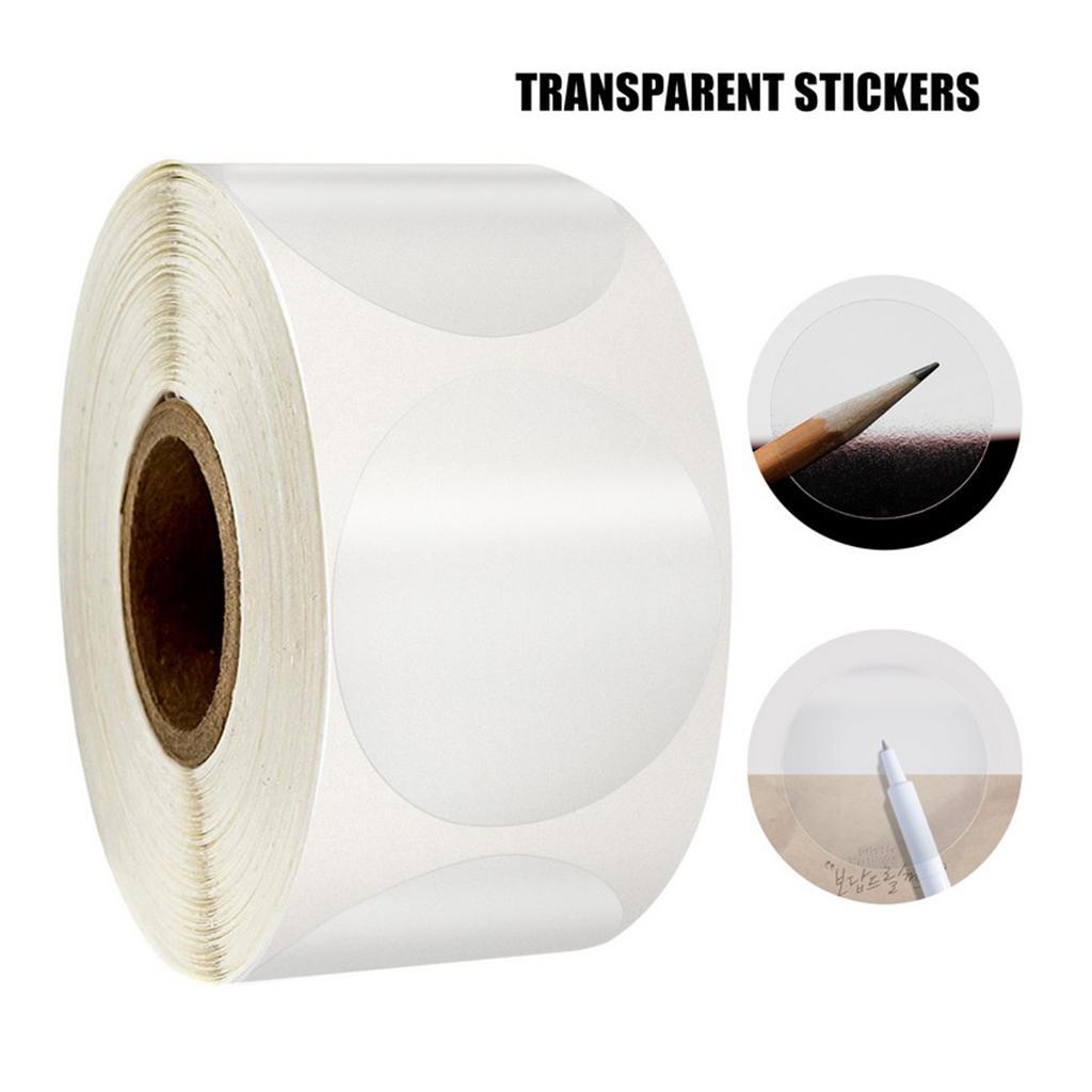 500pcs Kraft Paper Blank Stickers Dots Permanent Adhesive Tag 25mm