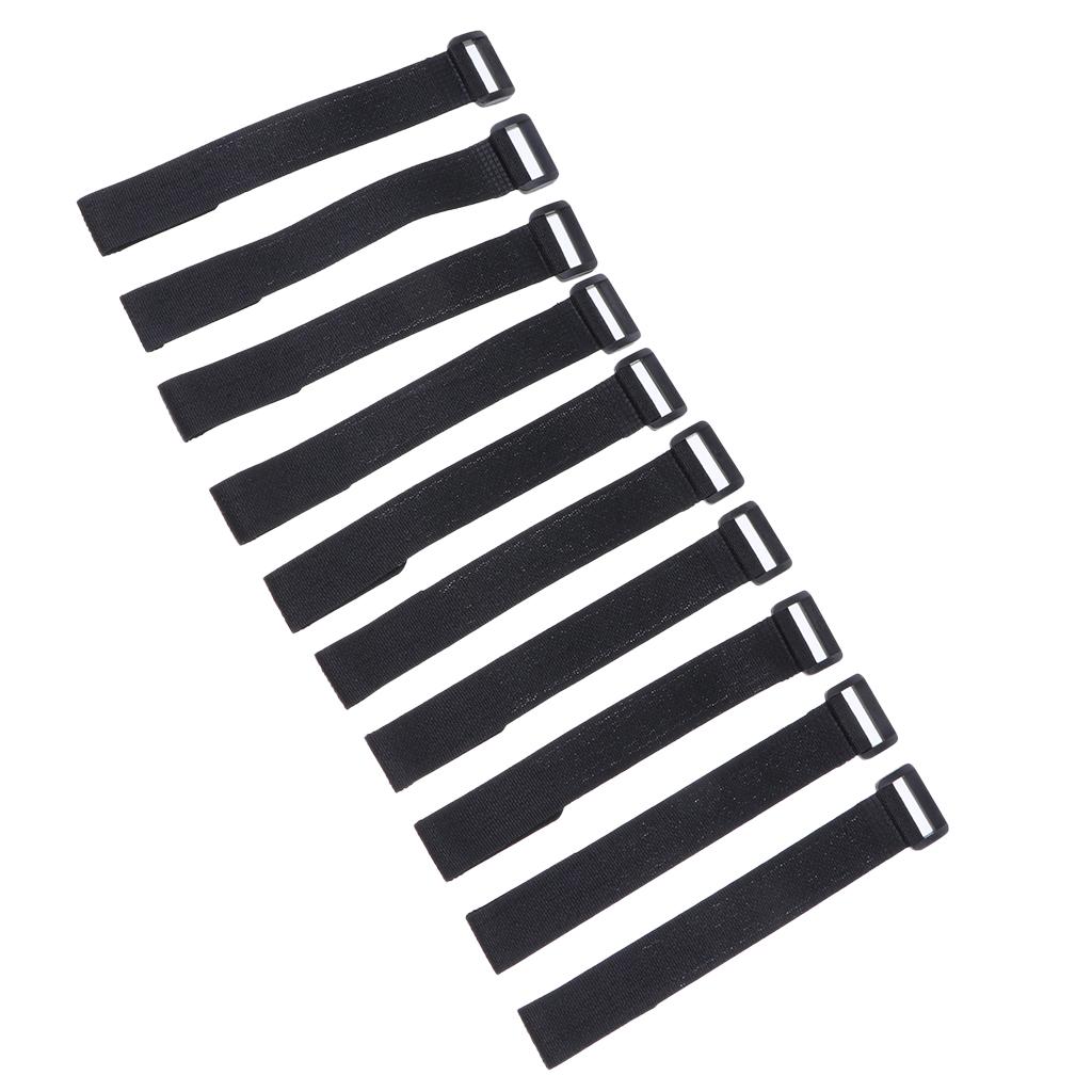 2x10 Pcs Fishing Rod Belt Bands Ties Straps Magic Sticker black