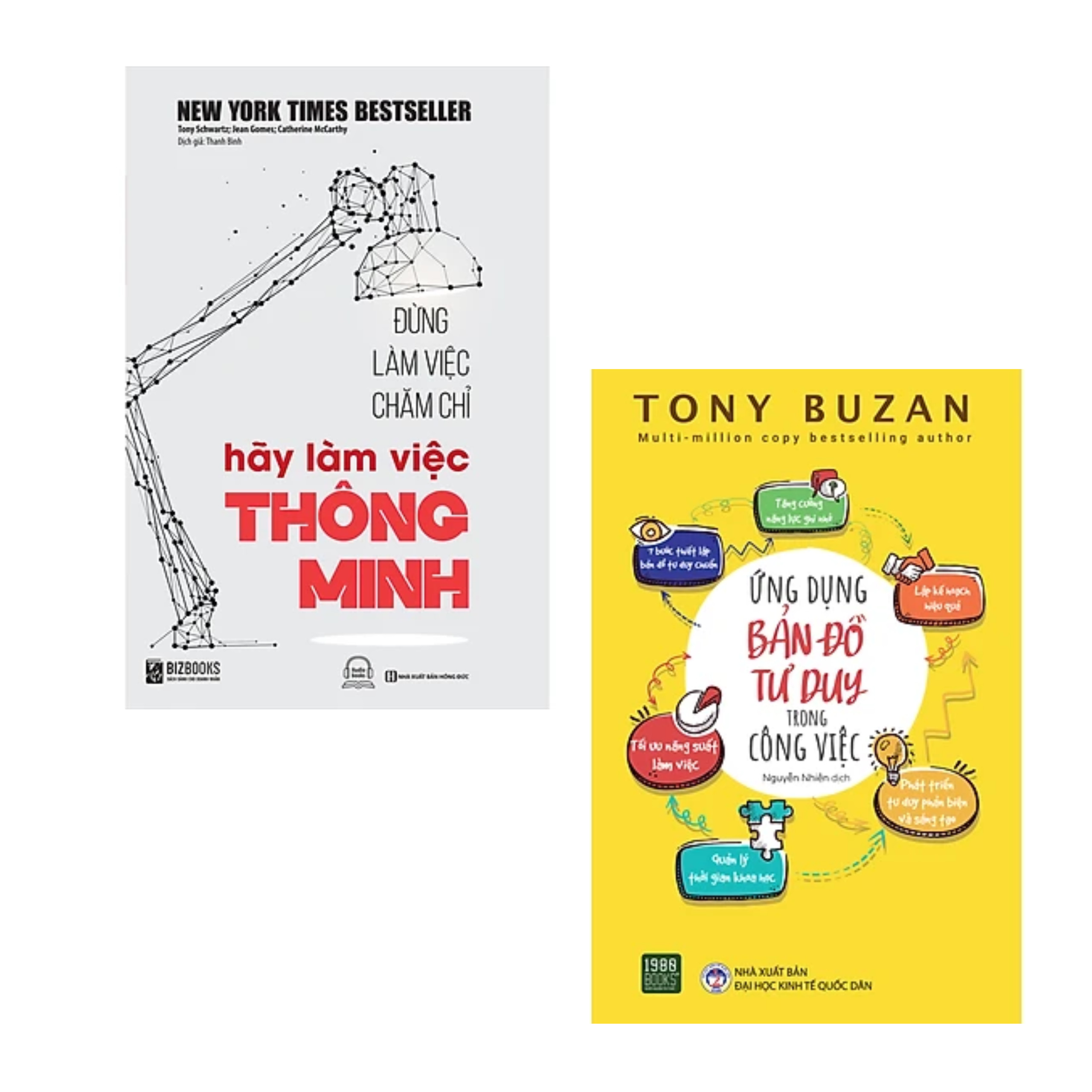 Combo 2 cuốn Sách Kĩ Năng Làm Vệc : Ứng Dụng Bản Đồ Tư Duy Trong Công Việc + Đừng Làm Việc Chăm Chỉ Hãy Làm Việc Thông Minh