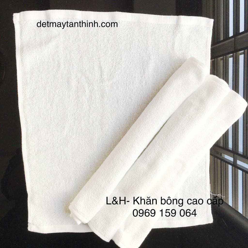 Khăn mặt trắng cotton 30x40 cm, nặng 40g