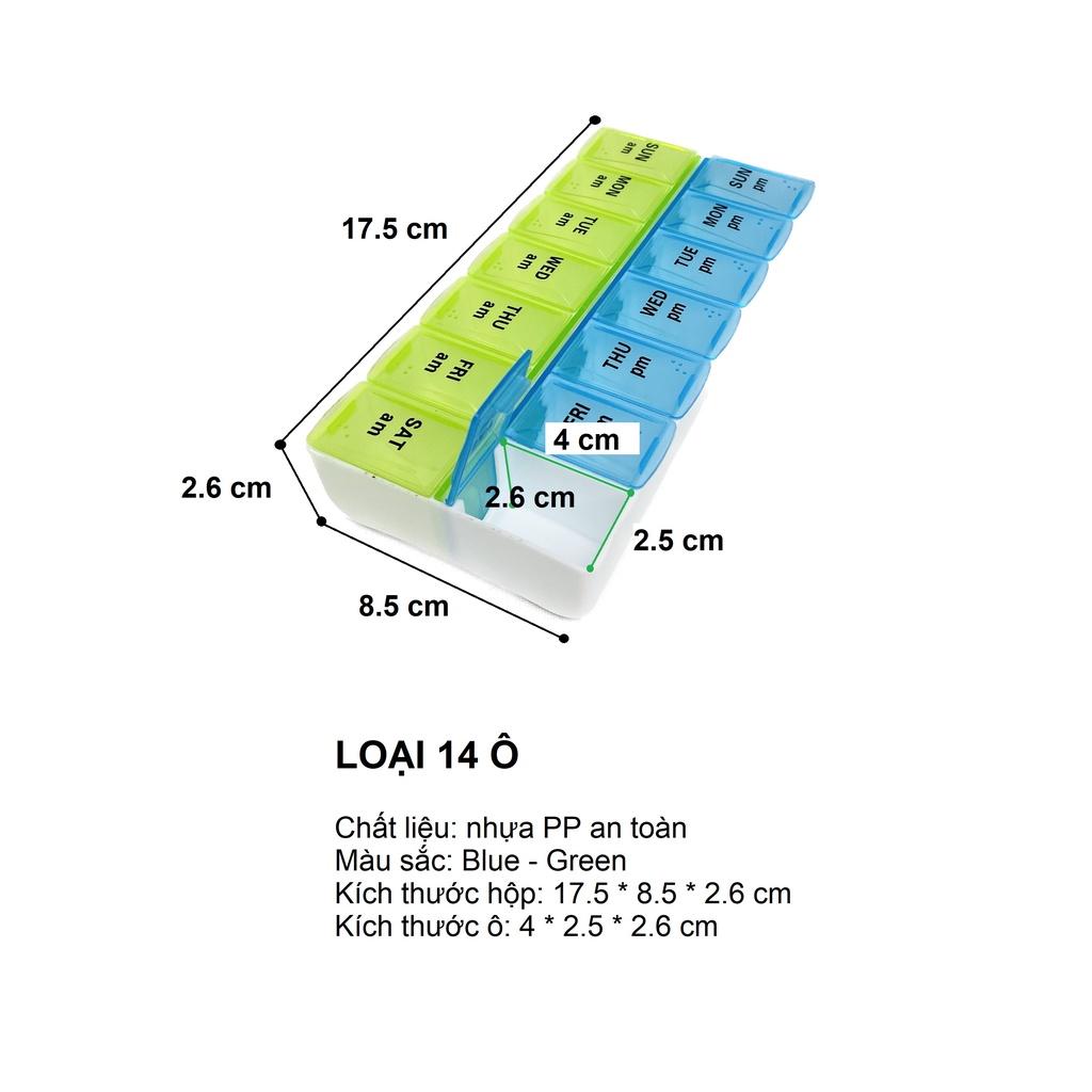 Hộp đựng thuốc chia ngăn bỏ túi tiện lợi 6 ô/ 7 ô/ 14 ô/ 21 ô Hộp đựng thuốc 7 ngày trong tuần nhựa pp siêu bền