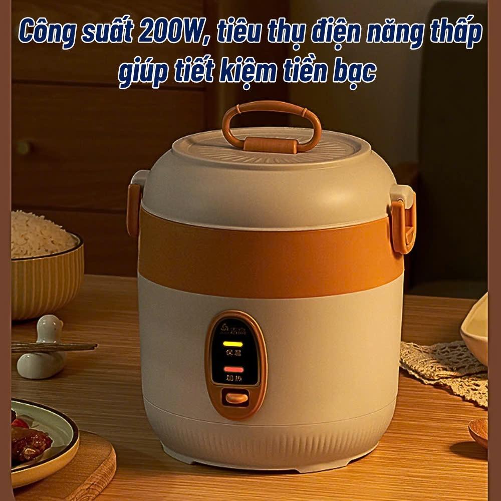 Nồi Cơm Điện Mini Chigo Nồi Lấu Đa Năng, Nấu Cơm, Hầm Cháo, Luộc Dung Tích 0,8L dành cho 1 người ăn