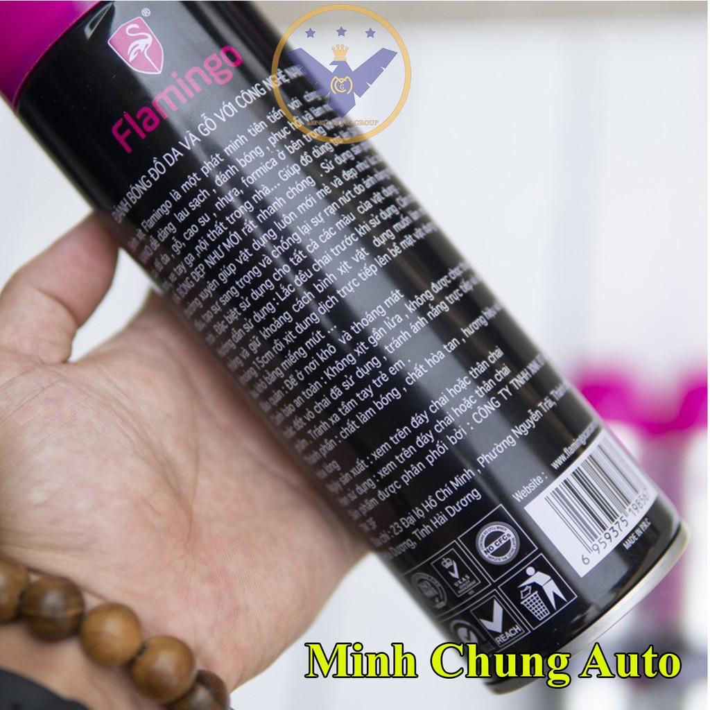 COMBO 2 bình xịt vệ sinh taplo, nhựa, da nội thất xe ô tô Flamingo hương cà phê 500ml