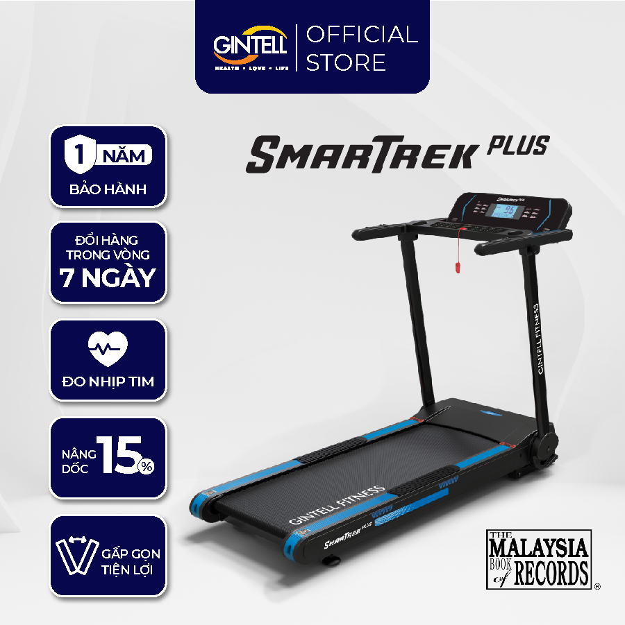 [BH 1 Năm] Máy chạy bộ GINTELL SmarTrek Plus | Nâng dốc | Gấp gọn