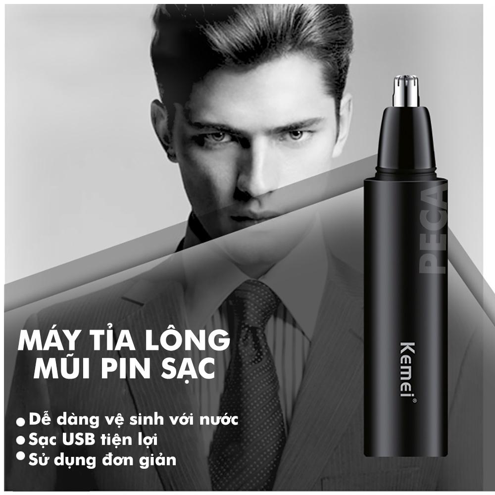 Máy tỉa lông mũi Kemei KM-X4 sử dụng pin sạc USB tiện lợi lưỡi cắt sắc bén an toàn