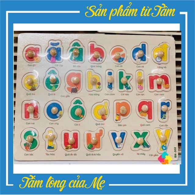 Bảng Núm Gỗ Học Tiếng Việt Có Núm Cầm - Trò Chơi Ghép Chữ Cái Tiếng Việt Cho Bé