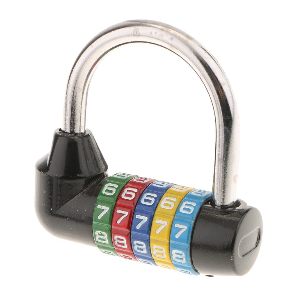 3X Padlock 5 Dial Digit Code Combination Lock Black