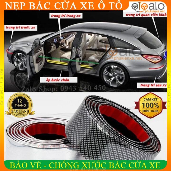 Cuộn 1m Nẹp Dán Bậc Cửa Xe Cốp Xe Ô Tô Cacbon 5D Chống Xước