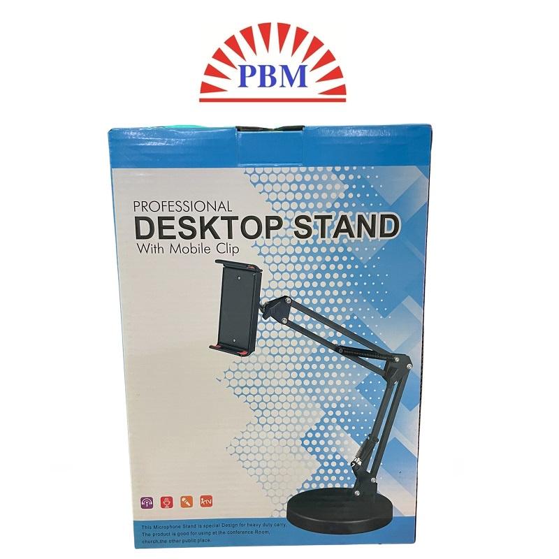 Giá đỡ kẹp điện thoại, máy tính bảng để bàn đế tròn.