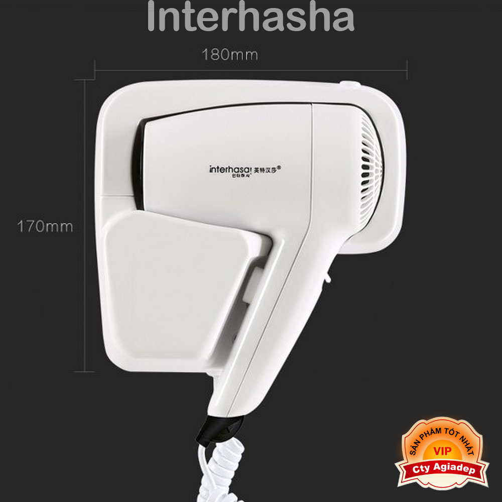 Máy sấy tóc treo tường interhasa + Băng dính siêu chắc dán tường dán kính