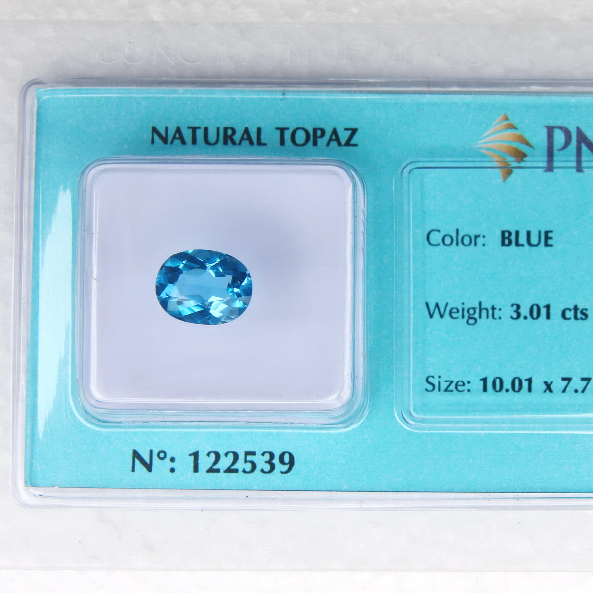 Viên Đá Kiểm Định Topaz Xanh Hoàng Ngọc Tự Nhiên