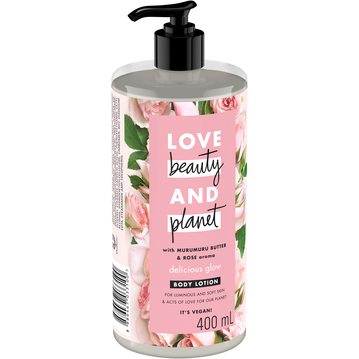 Sữa Dưỡng Thể 400Ml Love Beauty And Planet Làm Sáng Da Delicious Glow Với 100% Tinh Dầu Hoa Hồng Bulgaria