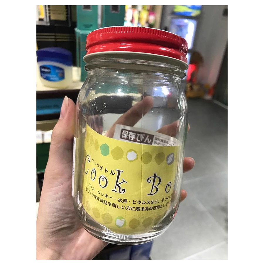 Hũ thủy tinh 450ml có nắp an toàn  - Hàng nội địa Nhật