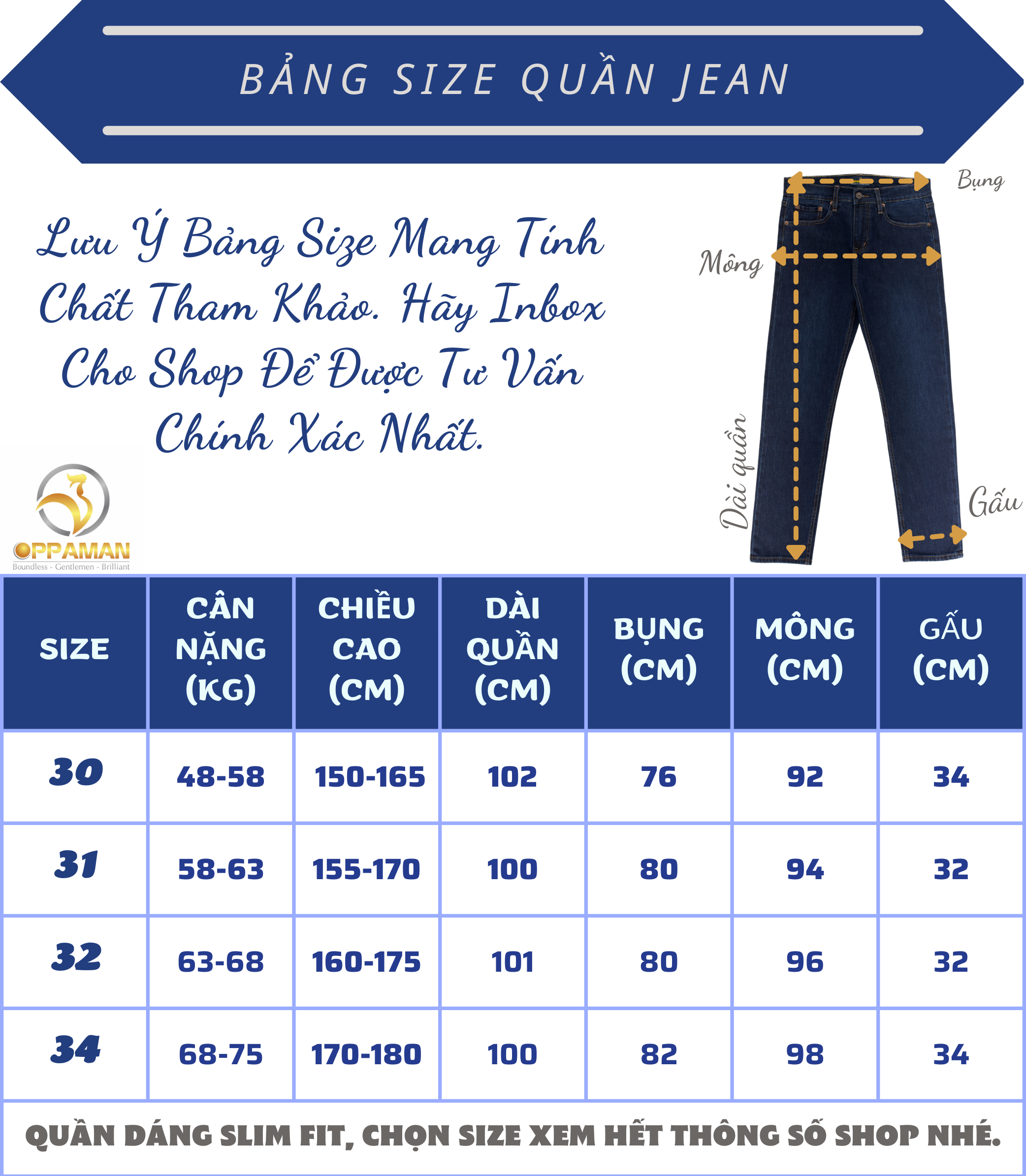 Quần jean dài Oppaman dáng body vải Nhật co giãn thoáng mát OJ1