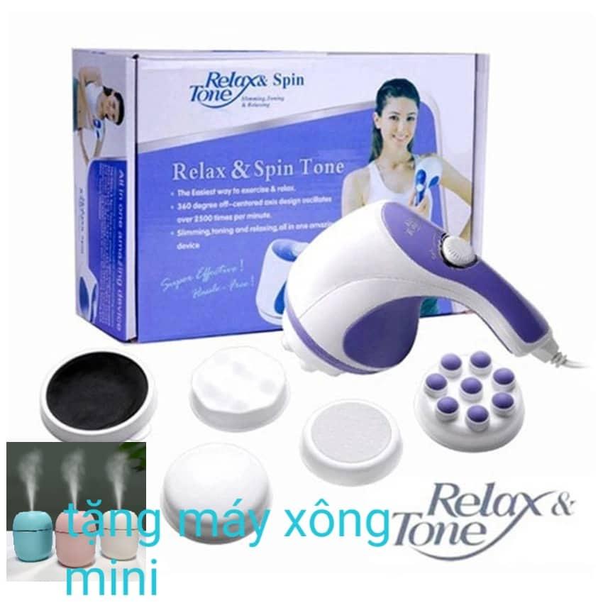 TẶNG KÈM MÁY XÔNG MINI) Máy Massage cầm tay 5 Đầu