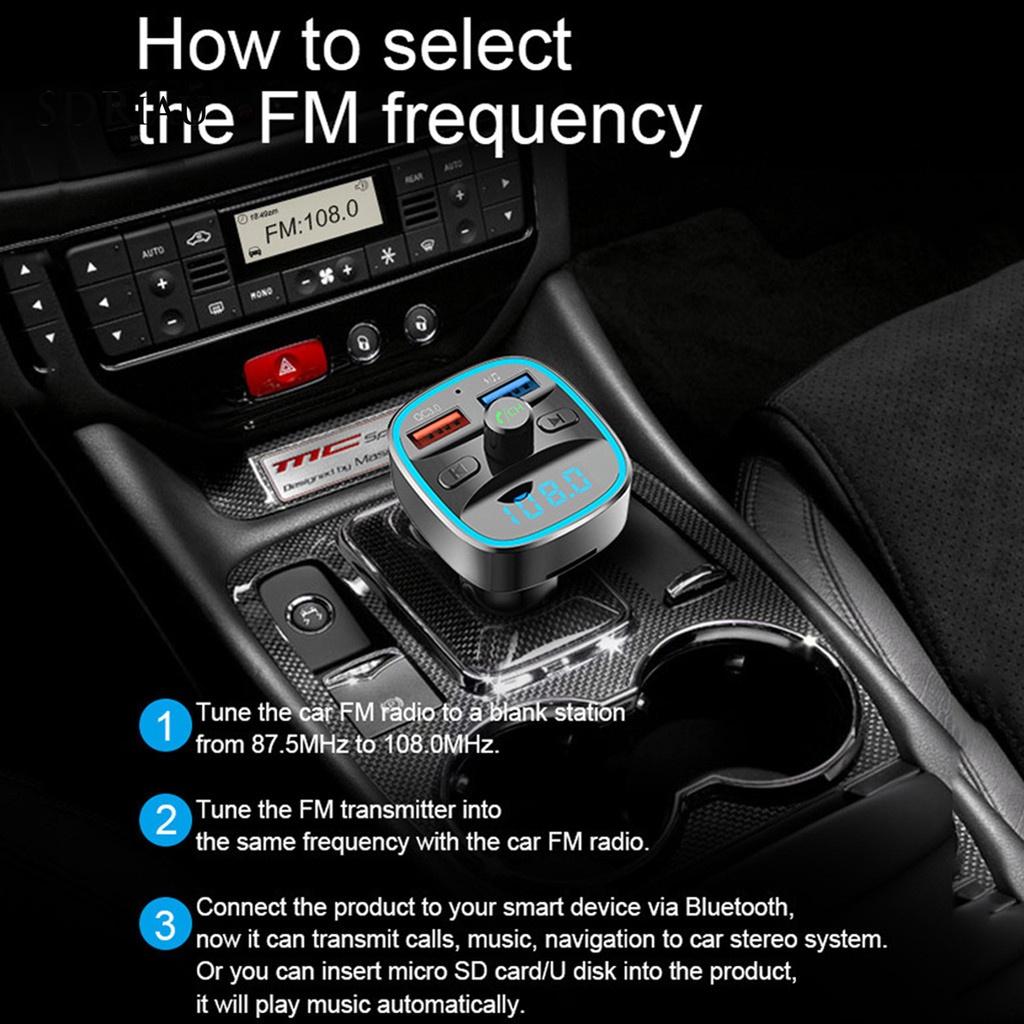 *QCDZ* T25S Car MP3 Player Support U Disk TF Card Universal Square QC3.0 Audio Receiver Charger FM Transmitter for Auto