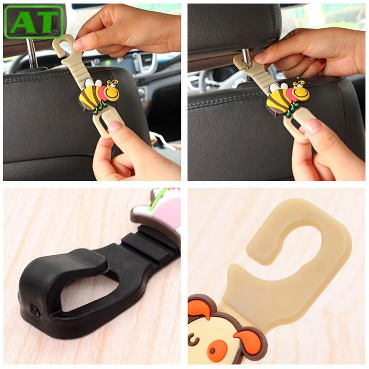 Bộ 2 Móc Treo Đồ Gắn Sau Ghế Ô Tô Xe Hơi Hình Thú Dễ Thương