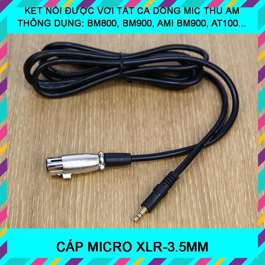 CÁP MICRO XLR-3.5MM DÂY MIC THU ÂM dành cho BM800, BM900, AMI BM900, ISK AT100, AT350…