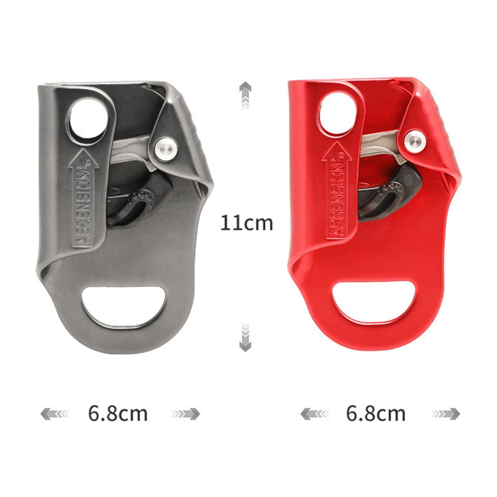 Climbing Hand Ascender Pulley Gear Rope Aviation Aluminum for Caving Roofing Red