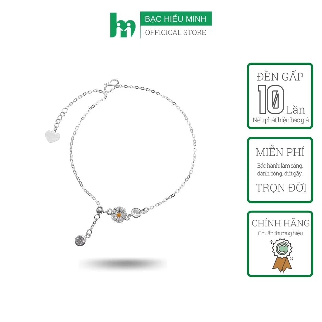 Lắc Chân Nữ - Hoa Cúc Xinh - Bảo Hành Vĩnh Viễn  Bạc Hiểu Minh LC224