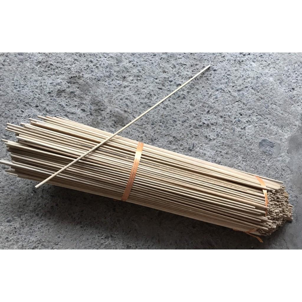 Bộ 50 que tre tròn 5 ly- que gỗ tròn dài 70 cm làm hand made