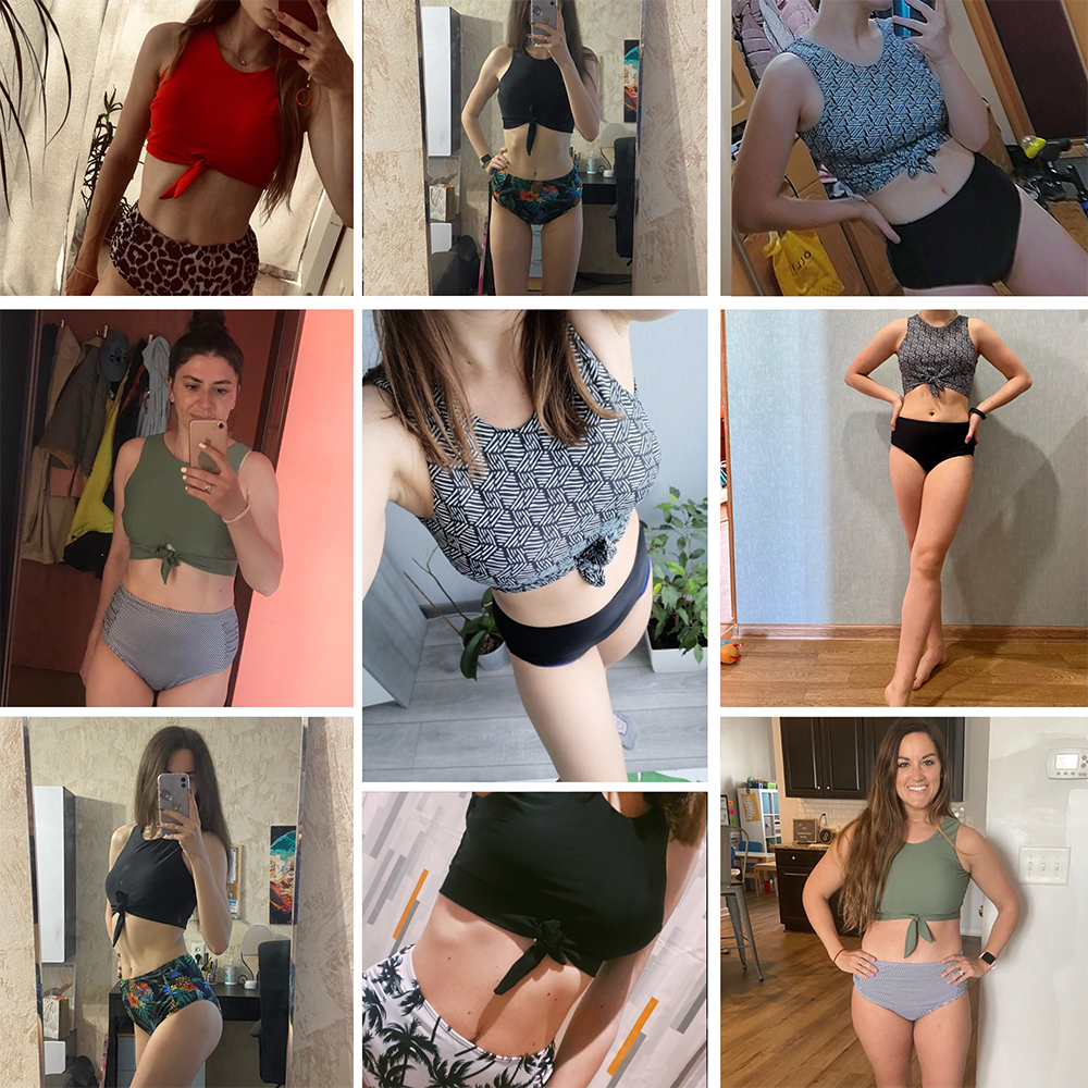 Cao Cấp Đầm Bikini 2021 Đẩy Lên Đồ Bơi Sexy Áo Tắm Nữ Áo Bikini Bộ Da Báo Quần Bơi Đi Biển